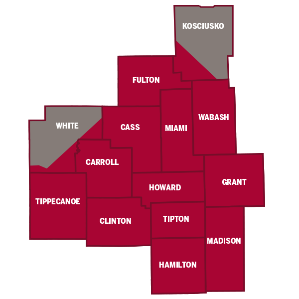 IU Kokomo Service Region Map