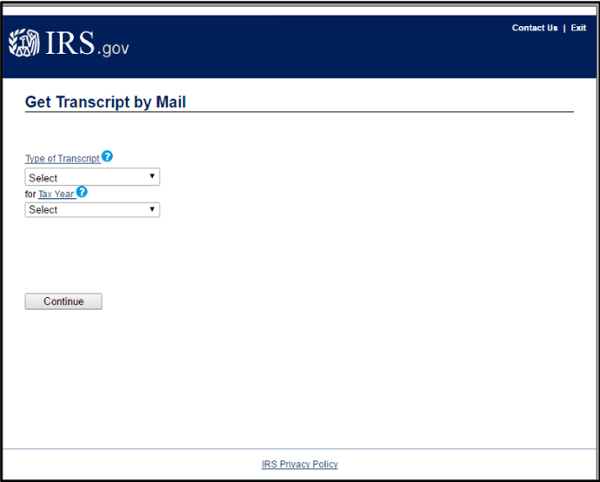 Type of transcript by mail