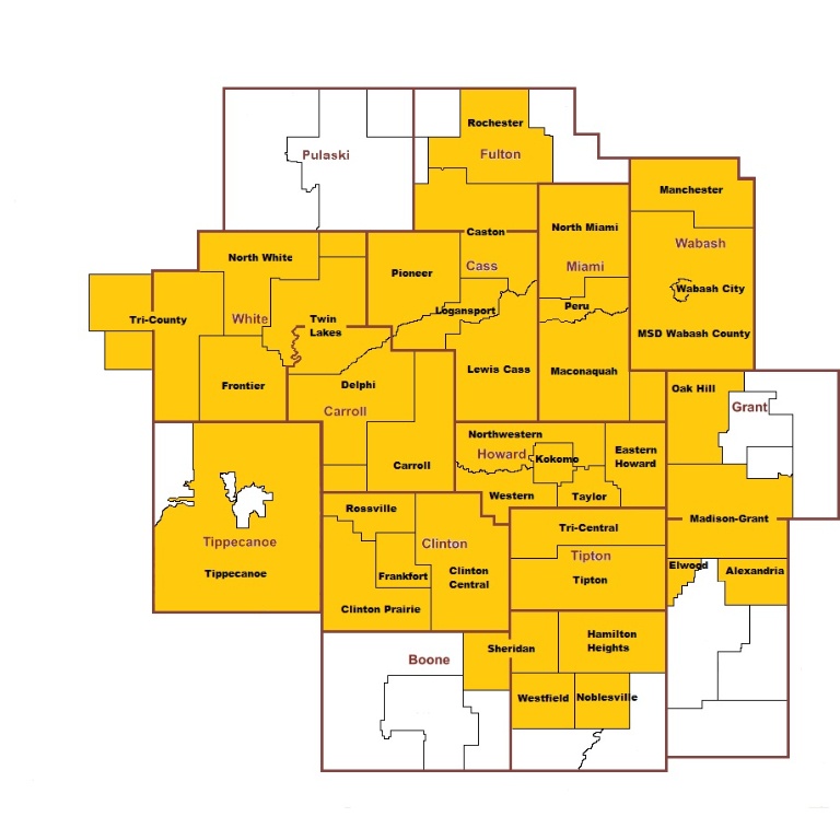 The Center for Educational Partnerships map for Howard county and sorrounding counties