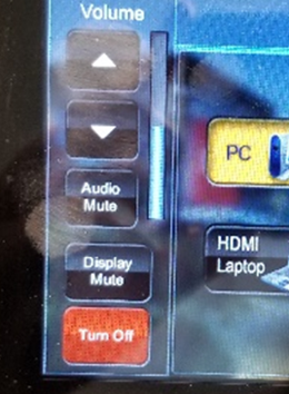 Location of the power button on the display.